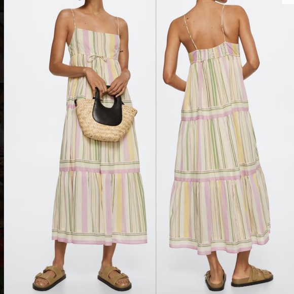 Mango Flowy Midi Dress Size 10 - Picture 1 of 3